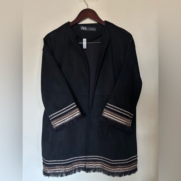 Zara Combination Faux Suede Jacket - Picture 2 of 5